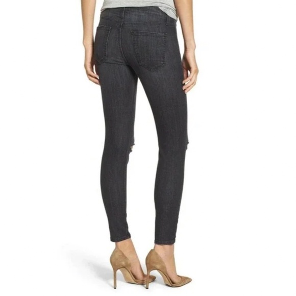 CURRENT/ELLIOTT Moto Stretch Skinny Jeans Faded Black Charcoal Size 25 - Picture 11 of 11